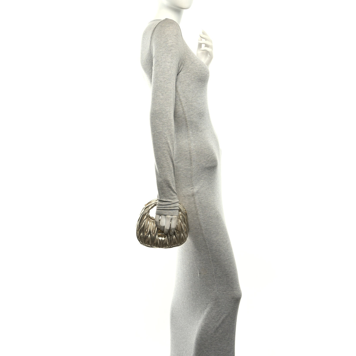 Metallic Nappa Matelasse Mini Wander Hobo Pirite