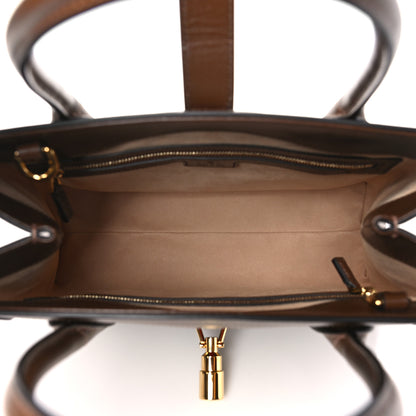 Gucci GG Supreme Monogram Azalea Calfskin Web Medium Jackie 1961 Tote Beige Ebony Brown Sugar 5 of 10
