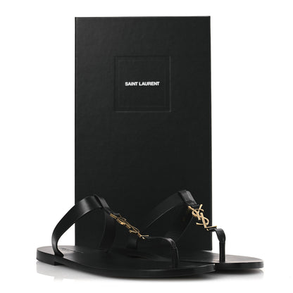 Saint Laurent Calfskin Mens Cassandra Monogram Sandals 45 Black 11 of 11