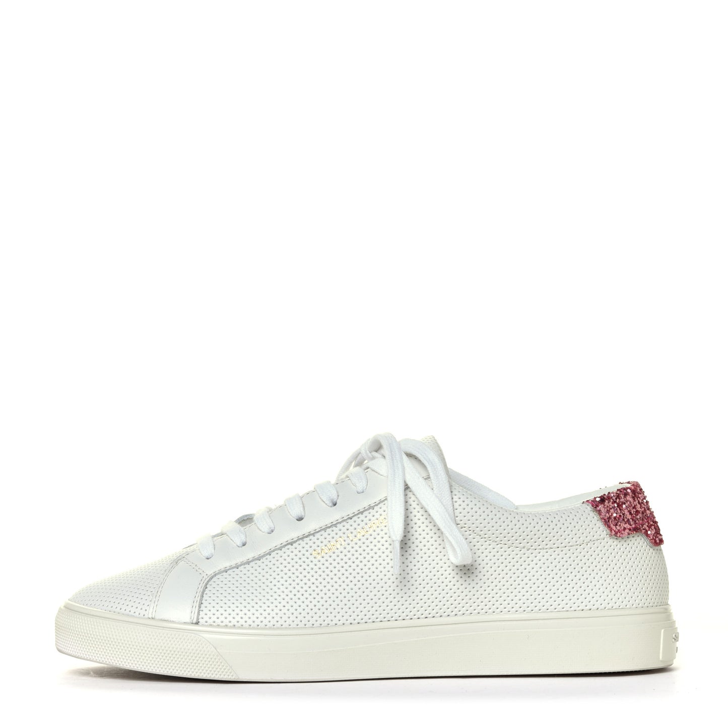 Perforated Calfskin Glitter Andy Low Top Sneakers 36