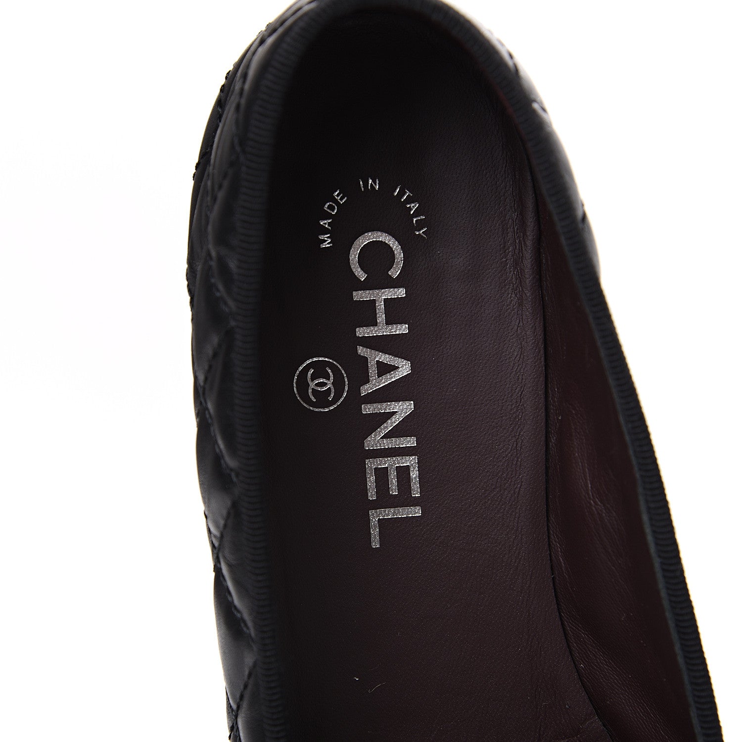 Chanel Aged Calfskin Quilted Cap Toe Ballerina Flats 38.5 Black 6 of 10