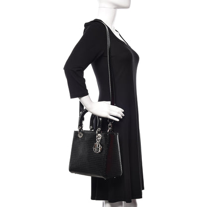 Christian Dior Patent Micro-Cannage Medium Lady Dior Black 2 of 9