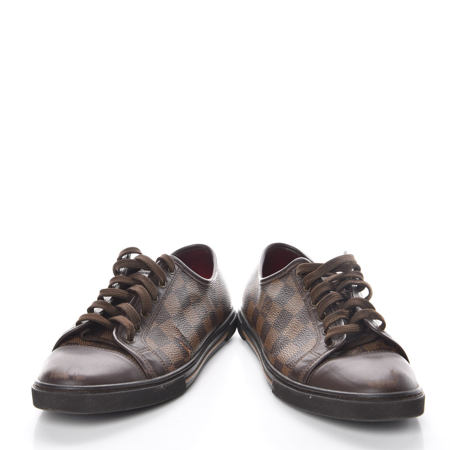 Louis Vuitton Calfskin Damier Ebene Punchy Sneakers 37.5 6 of 14