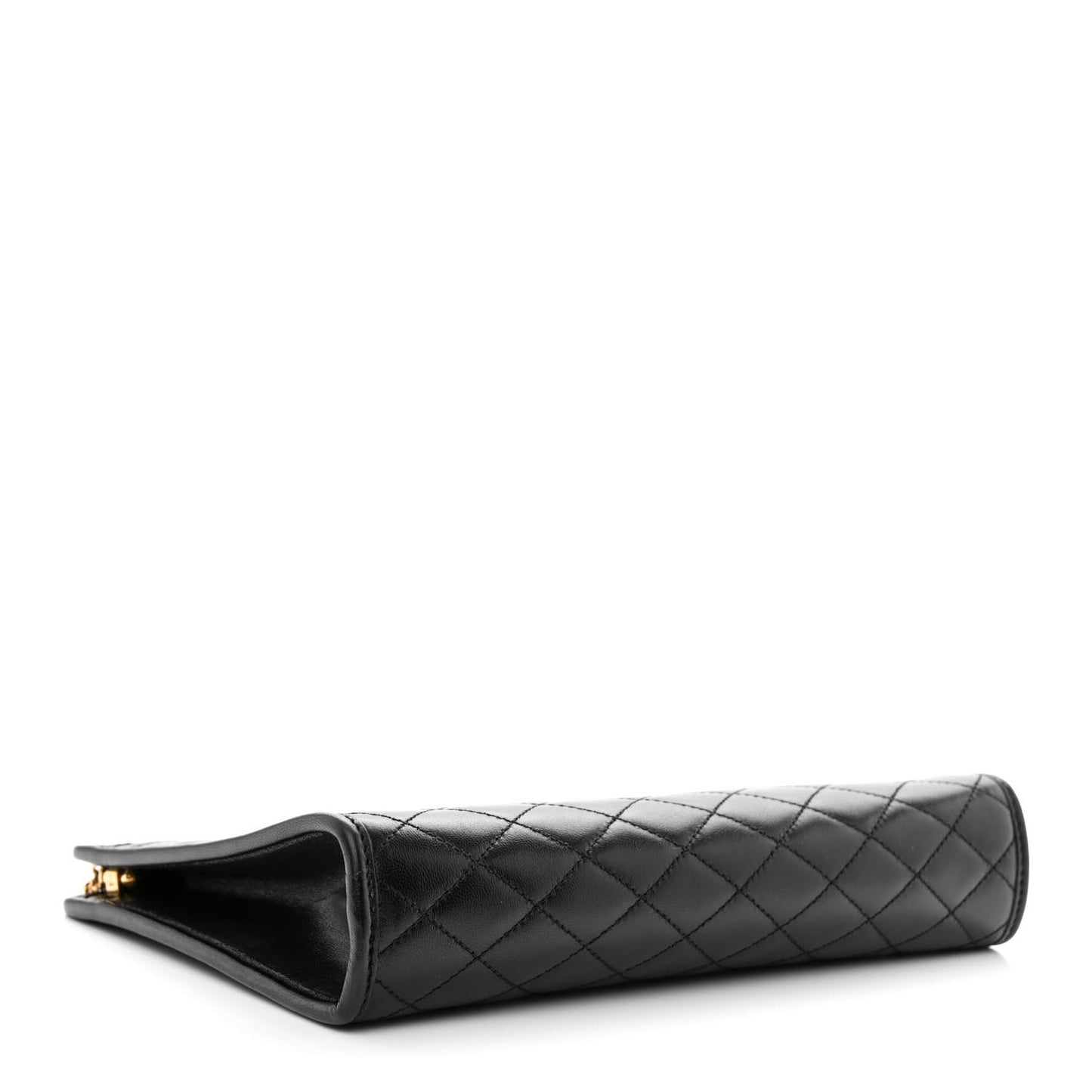 Lambskin Quilted Monogram Baby Victoire Chain Clutch Bag Black