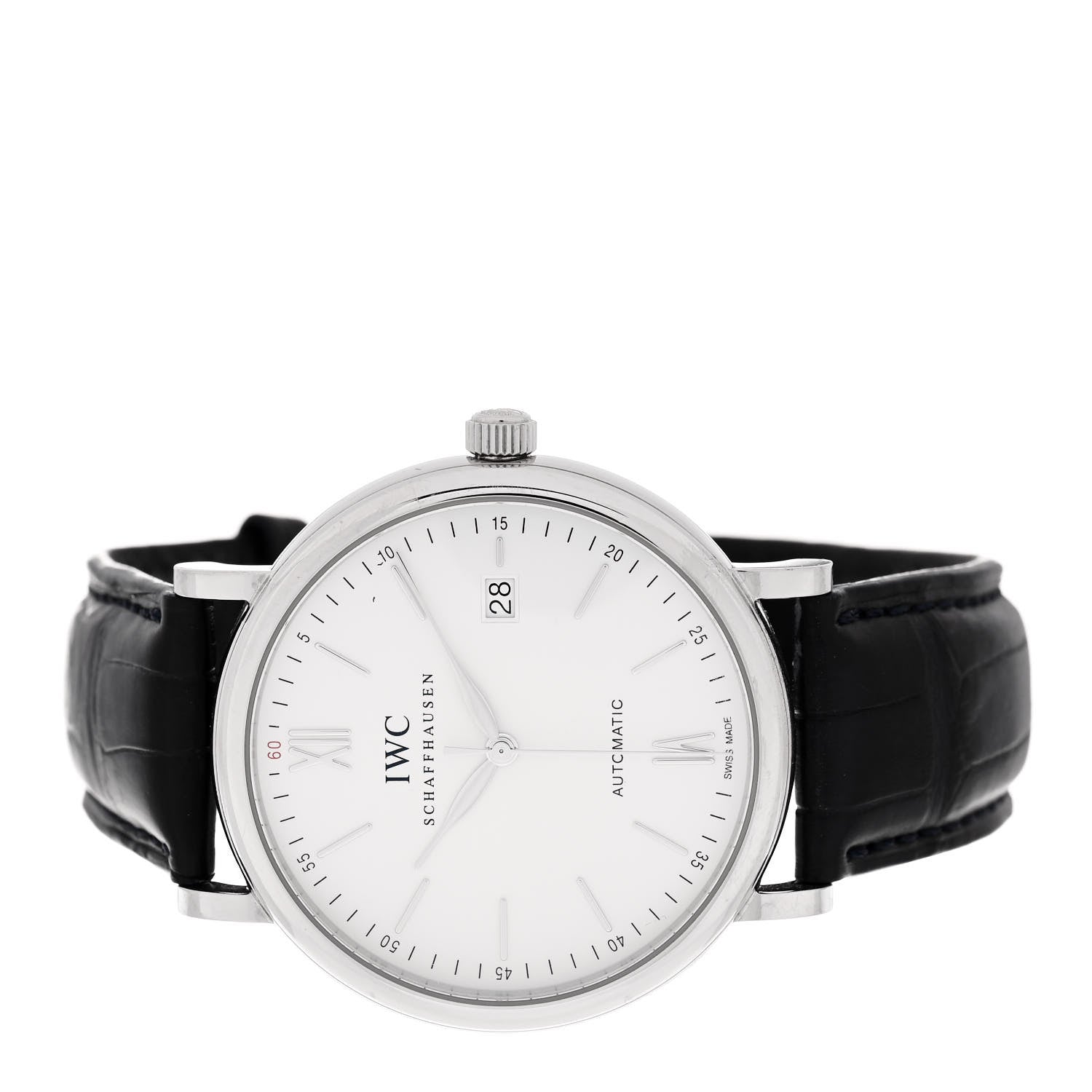 IWC Stainless Steel Alligator 40mm Portofino Automatic Watch IW356501 2 of 5