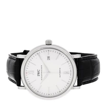IWC Stainless Steel Alligator 40mm Portofino Automatic Watch IW356501 2 of 5