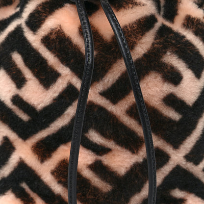 Fendi Shearling F is Fendi Macro FF 1974 Diagonal Mini Mon Tresor Bucket Bag Light Rose Black 8 of 10