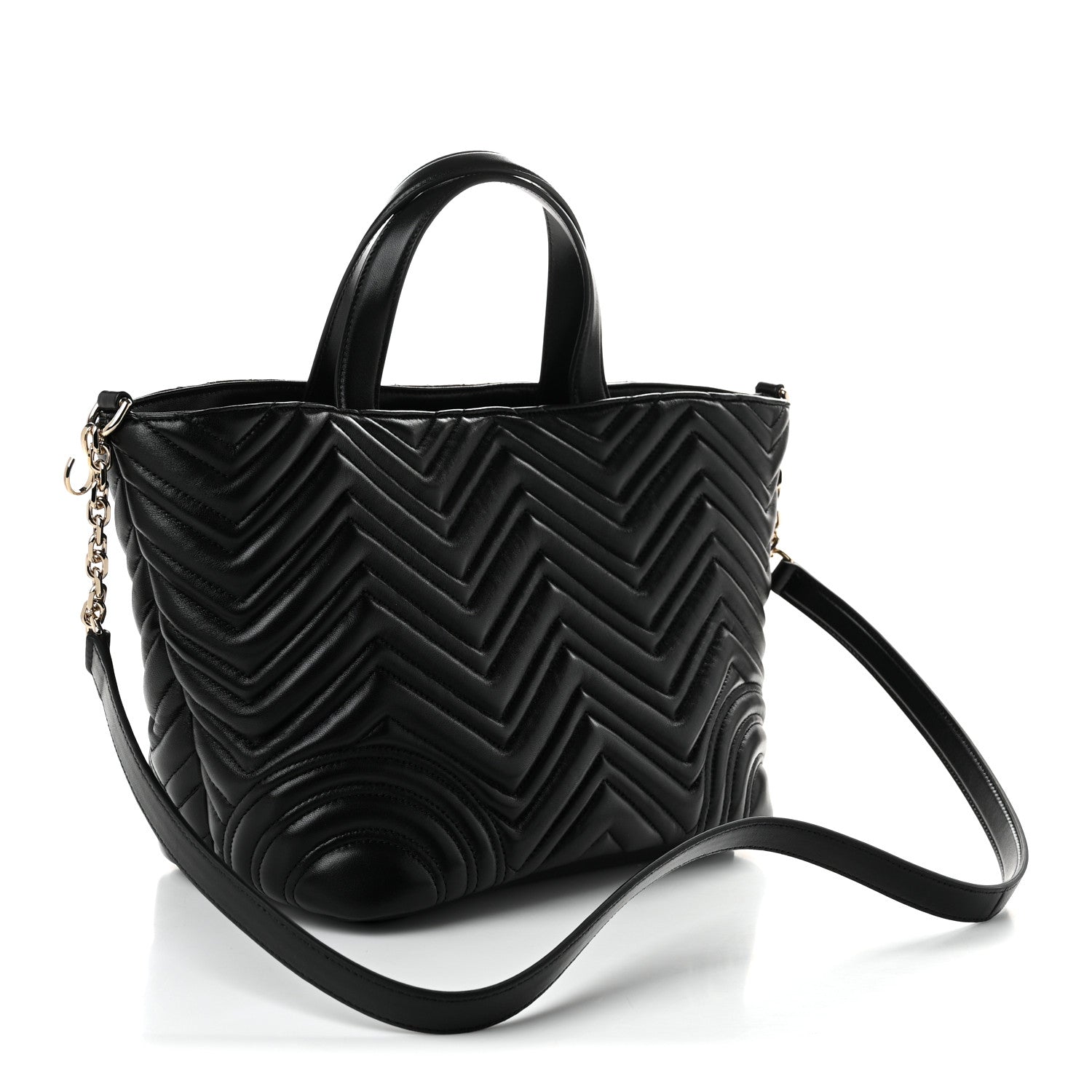 Gucci Lambskin Matelasse Medium GG Marmont Betty Tote Bag Black 2 of 9