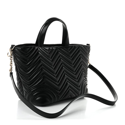 Gucci Lambskin Matelasse Medium GG Marmont Betty Tote Bag Black 2 of 9