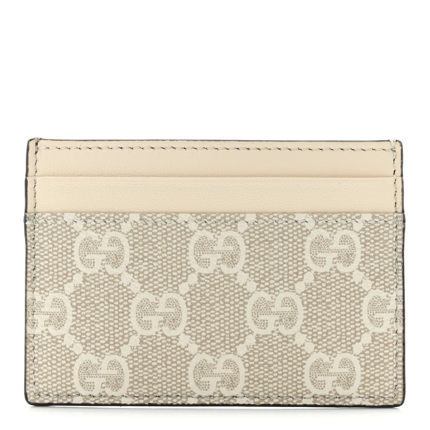 Gucci GG Supreme Monogram Calfskin Card Holder Beige Mystic White 1 of 6