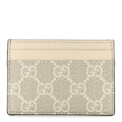 Gucci GG Supreme Monogram Calfskin Card Holder Beige Mystic White 1 of 6