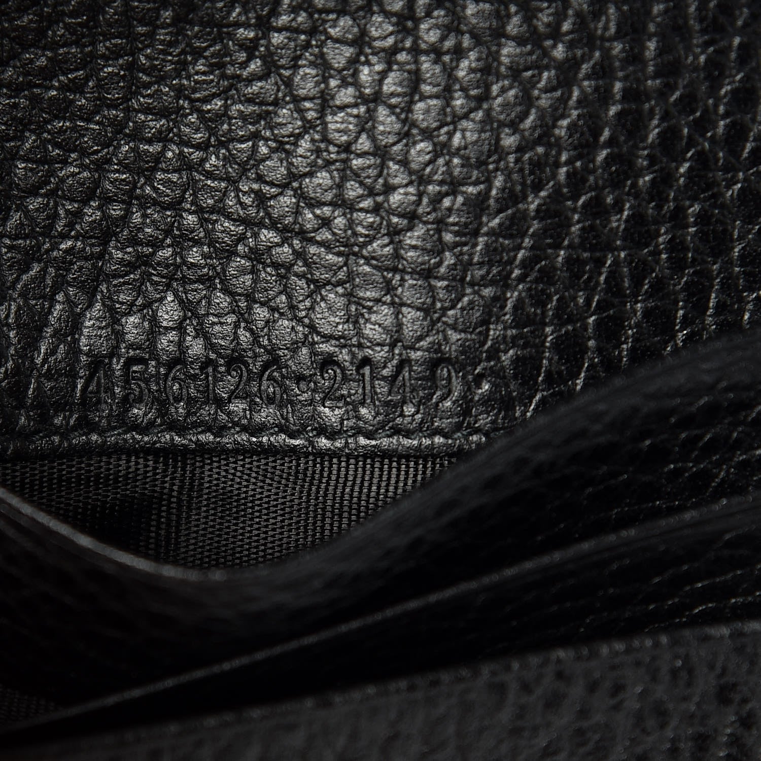 Gucci Pebbled Calfskin GG Marmont Card Case Black 7 of 10