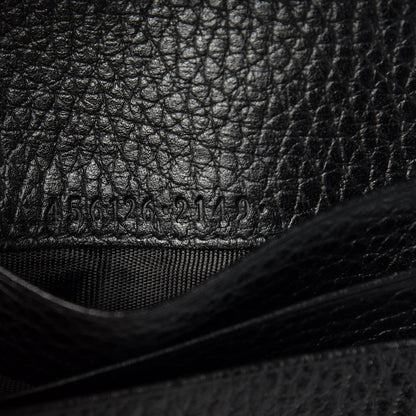 Gucci Pebbled Calfskin GG Marmont Card Case Black 7 of 10
