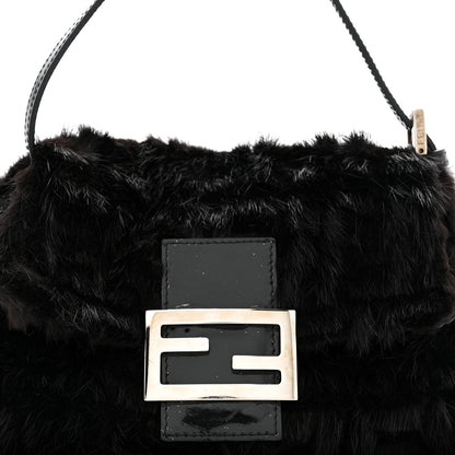 Fendi Mink Fur FF Mini Mama Baguette Black 8 of 12