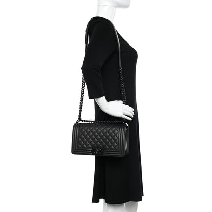 Chanel Caviar Quilted Medium Boy Flap So Black 2 of 12