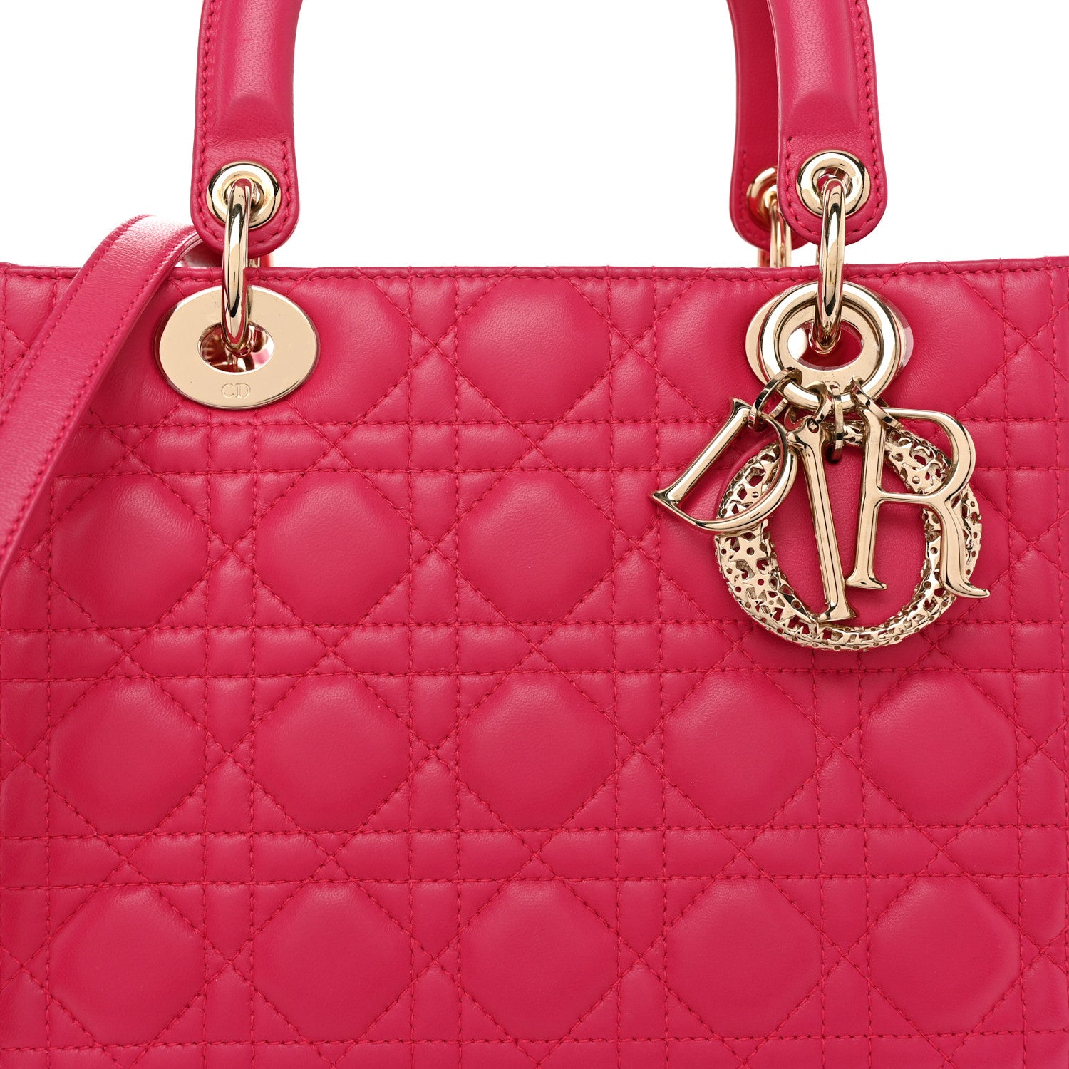 Christian Dior Lambskin Cannage Medium Lady Dior Pink 8 of 10