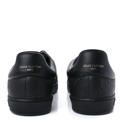 Louis Vuitton Grained Calfskin Embossed Monogram Mens Luxembourg Sneakers 7.5 Black 6 of 10
