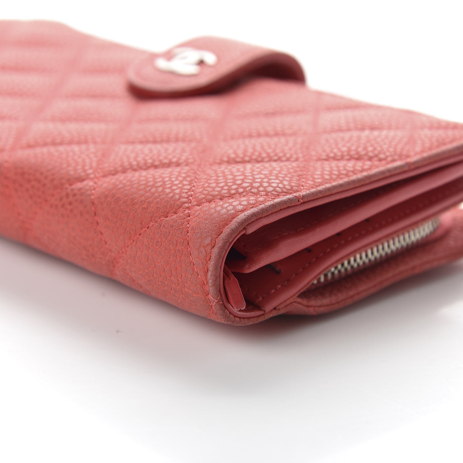 Chanel Iridescent Caviar Quilted CC French Flap Wallet Dark Pink 7 of 8