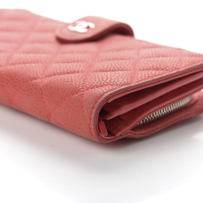 Chanel Iridescent Caviar Quilted CC French Flap Wallet Dark Pink 7 of 8