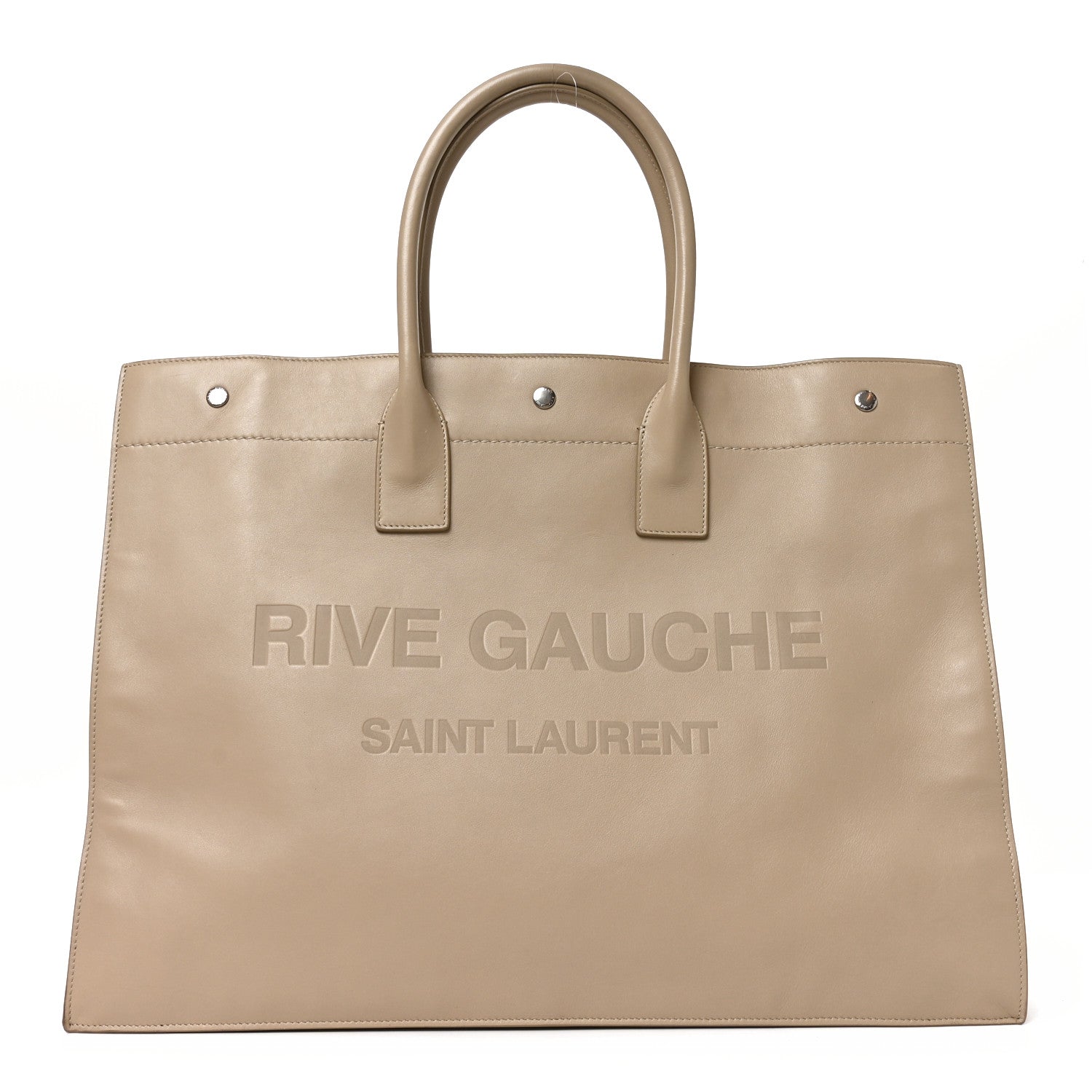 Saint Laurent Vitello Large Rive Gauche Tote Sea Salt 1 of 11