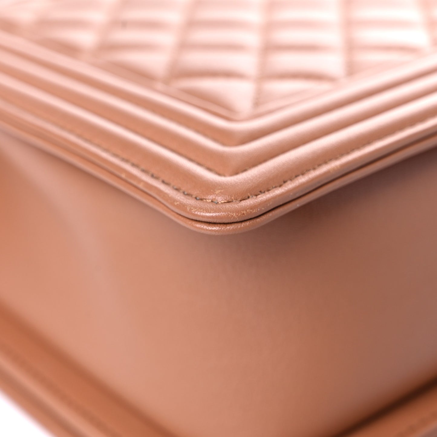 Calfskin Quilted New Medium Boy Flap Dark Beige
