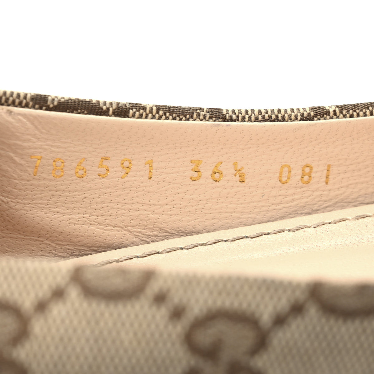 Monogram Horsebit Womens Werin Ballet Flat 36.5 Beige Ebony Cocoa