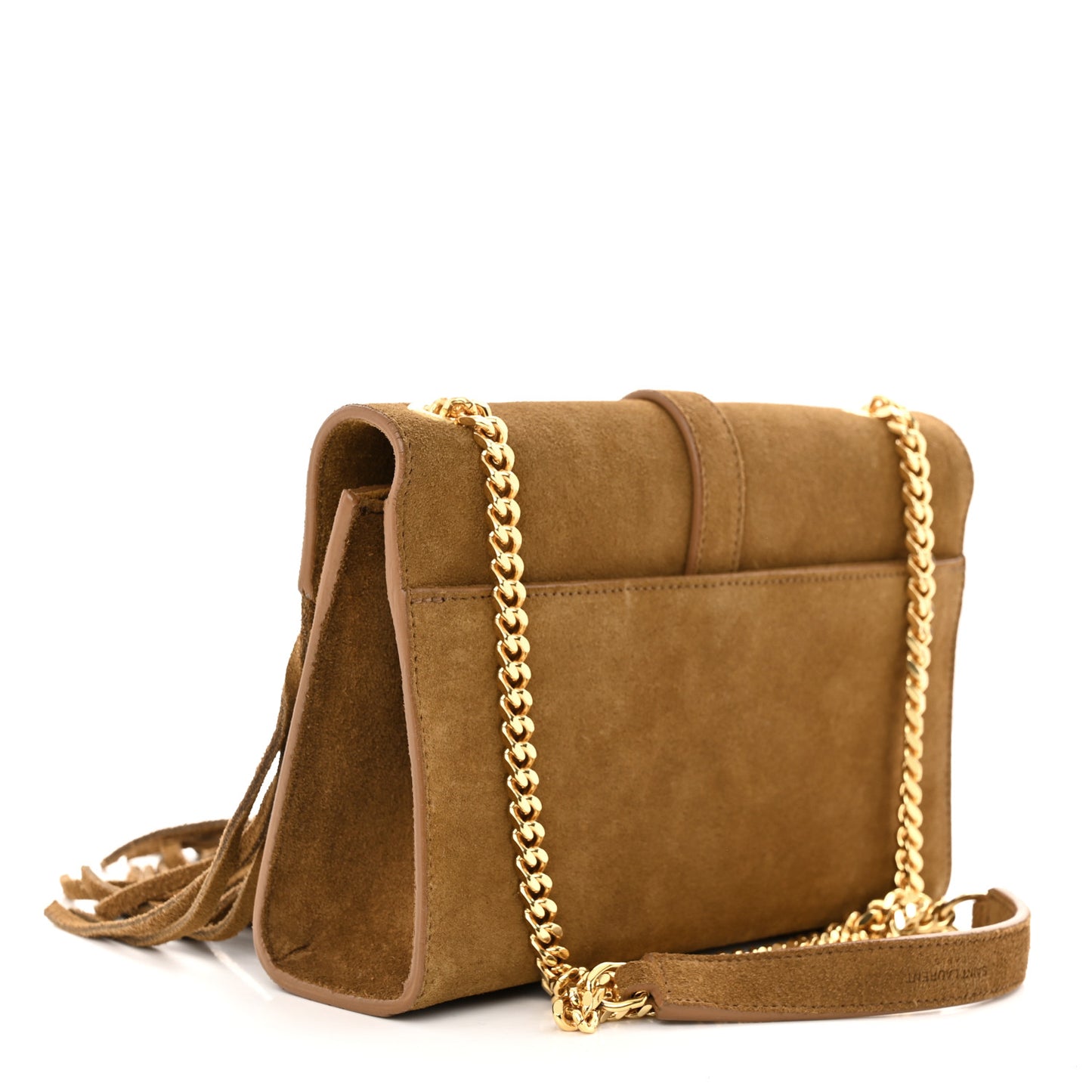 Suede Fringe Small Monogram Satchel Light Ocre