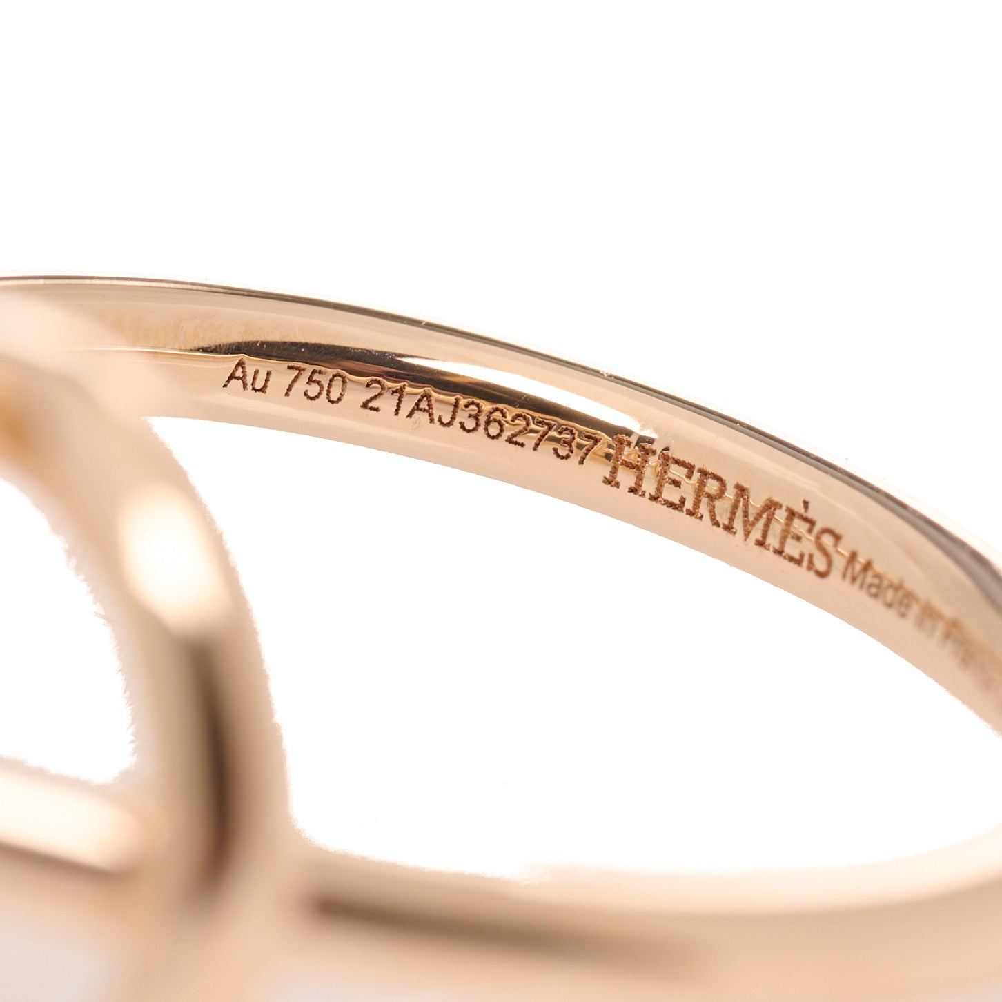 Hermes 18K Rose Gold Diamond PM Echappee Ring 54 6.75 4 of 6