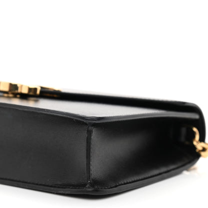 Celine Shiny Calfskin Triomphe Margo Wallet on Chain Black 9 of 9