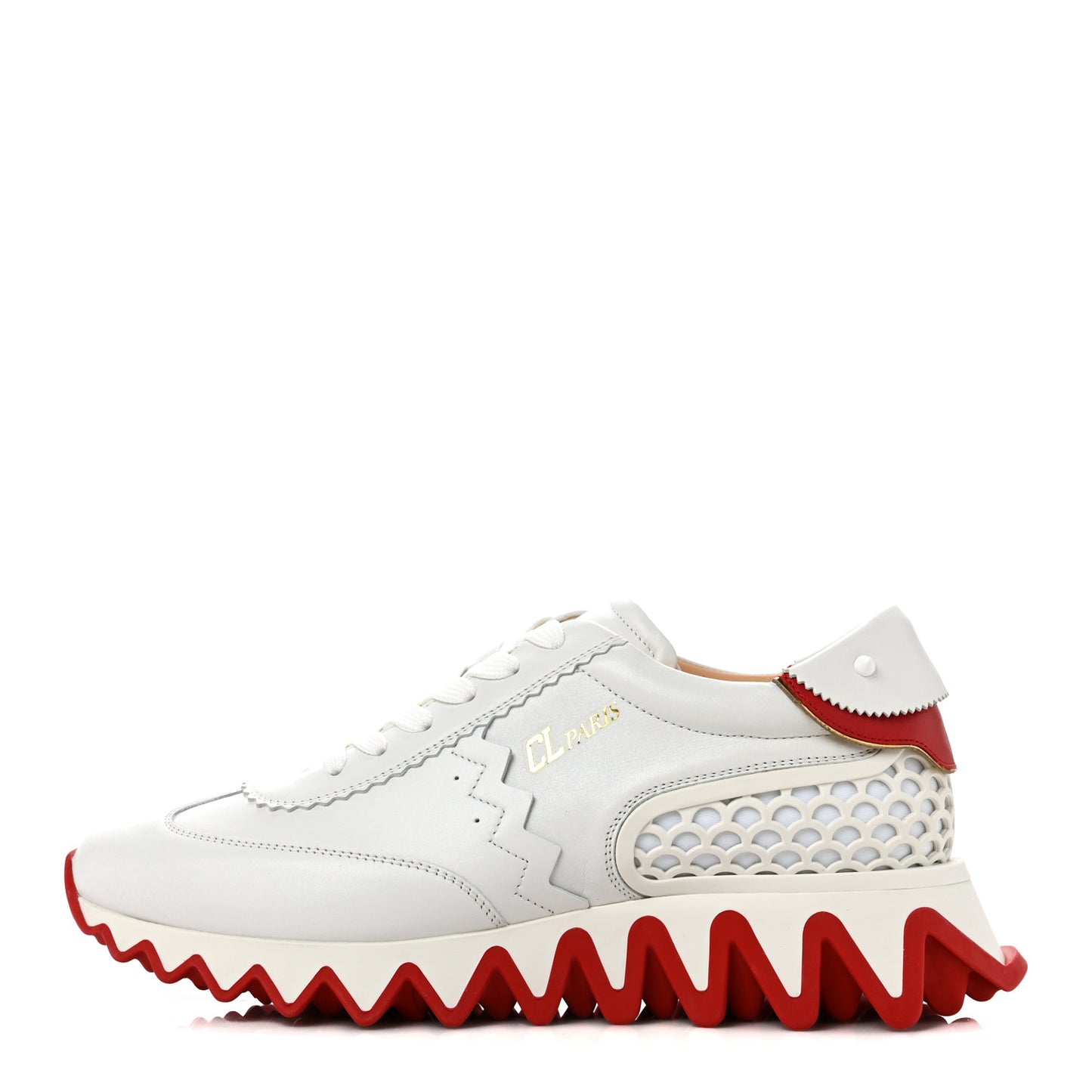 Calfskin Neoprene Womens Loubishark Sneakers 40 White