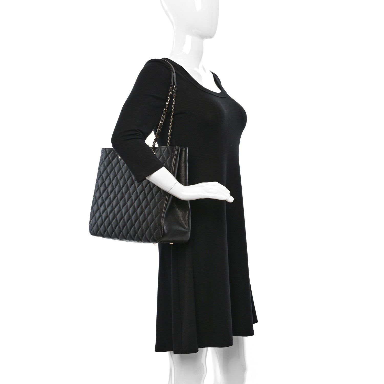 Chanel Caviar Quilted Large Shopping Tote Black 2 of 8