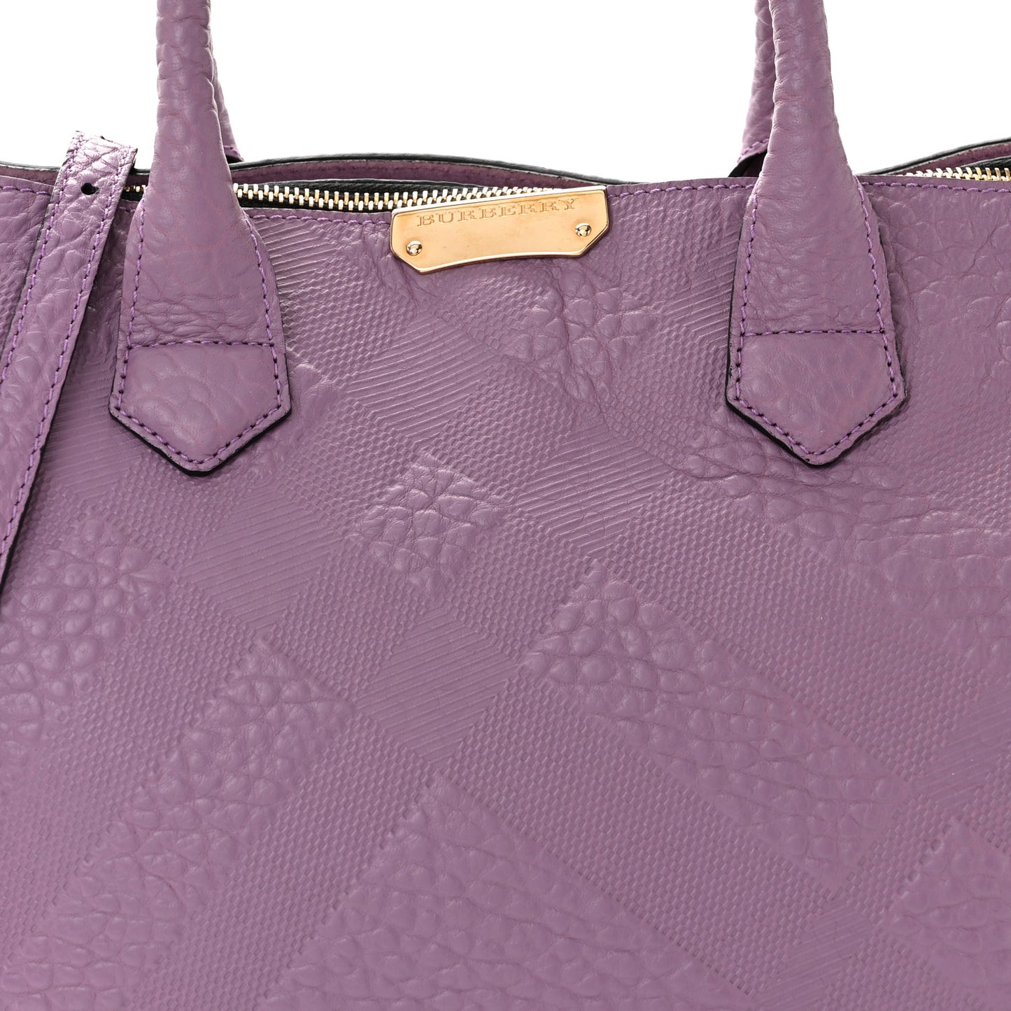 Heritage Grain Check Embossed Medium Dewsbury Tote Purple