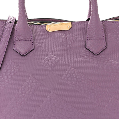 Burberry Heritage Grain Check Embossed Medium Dewsbury Tote Purple 9 of 11