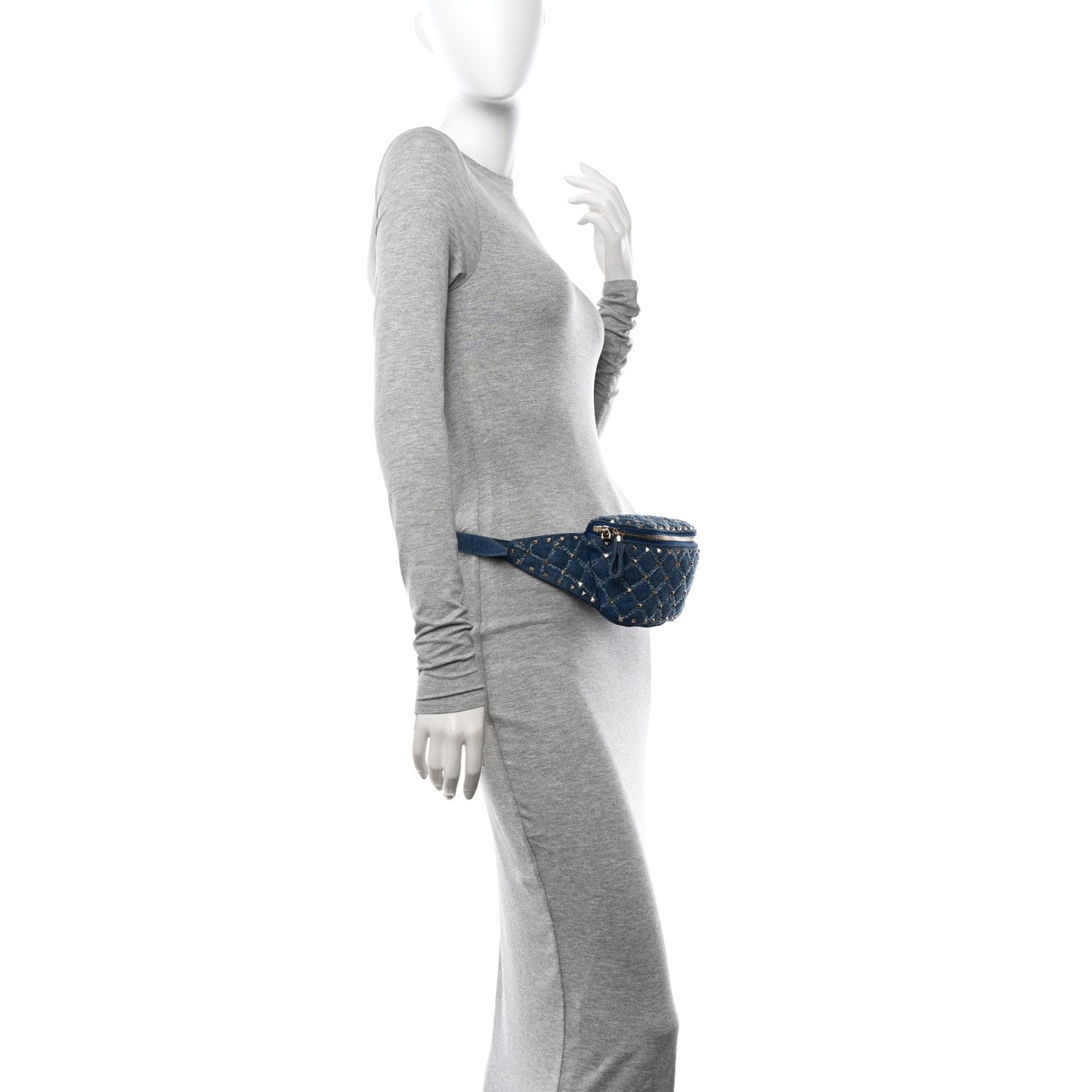 Valentino Garavani Denim Rockstud Spike Belt Bag Denim 2 of 9