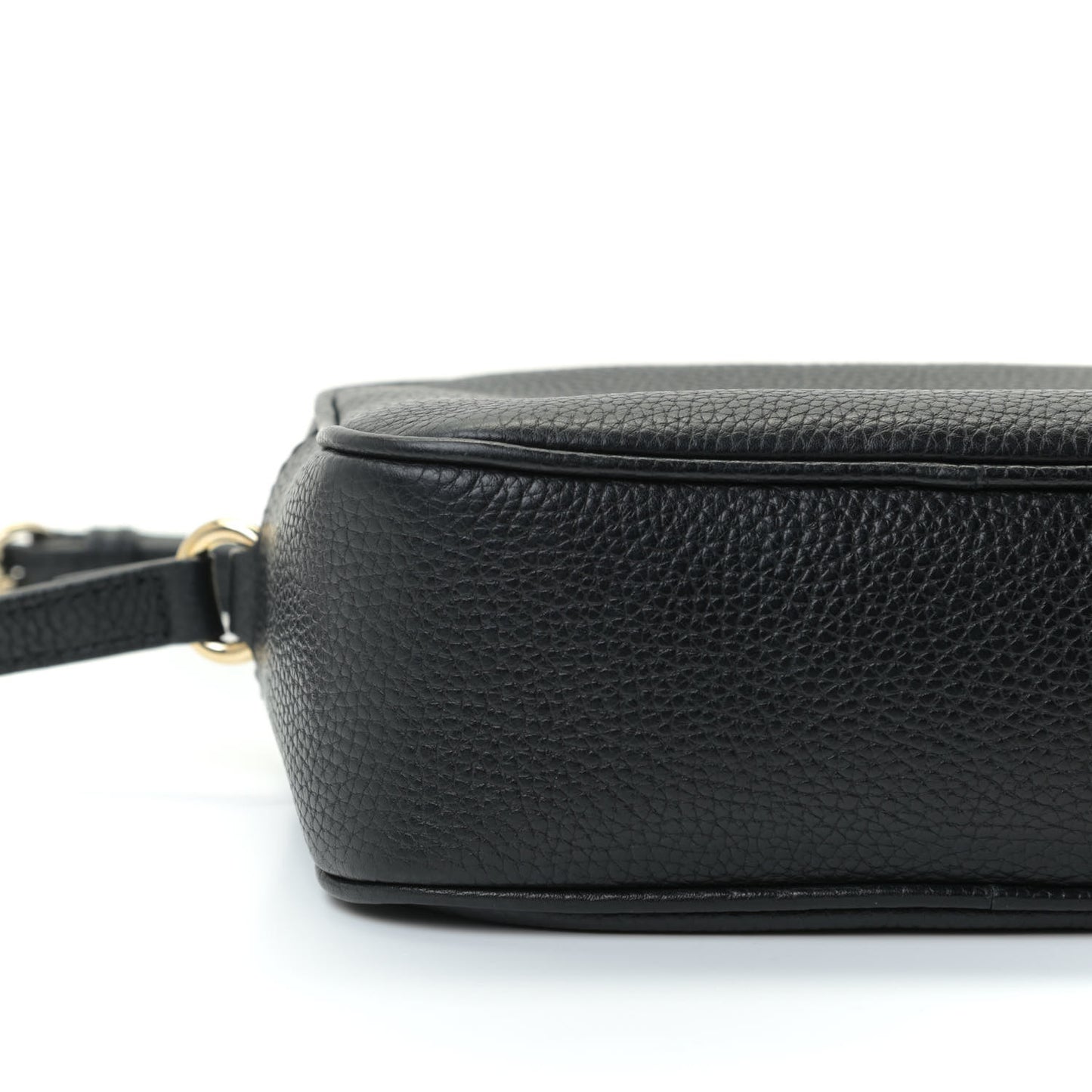 Pebbled Calfskin Small Soho Disco Bag Black