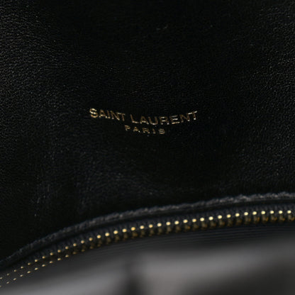 Saint Laurent Lambskin Quilted Medium Loulou Puffer Monogram Chain Satchel Black 7 of 10
