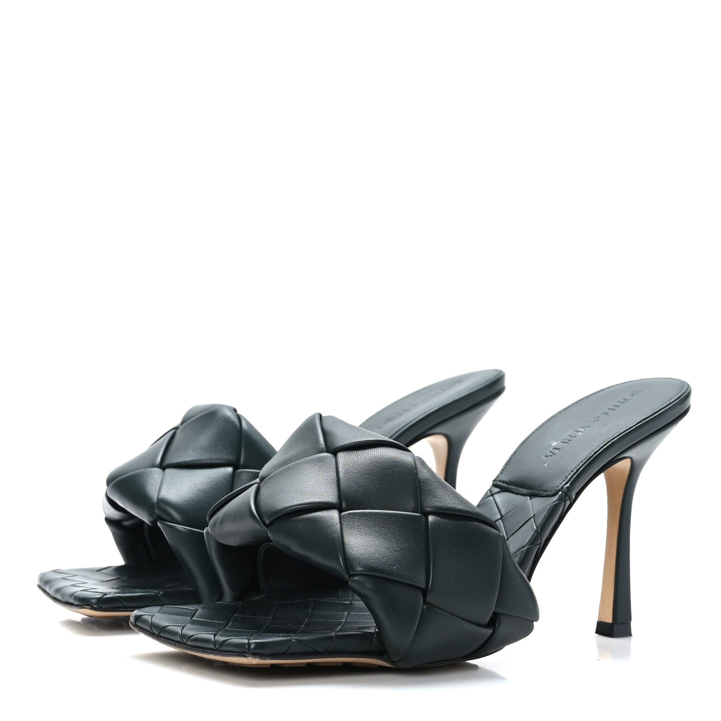 Nappa Maxi Intrecciato Lido 90mm Mule Sandals 39 Inkwell