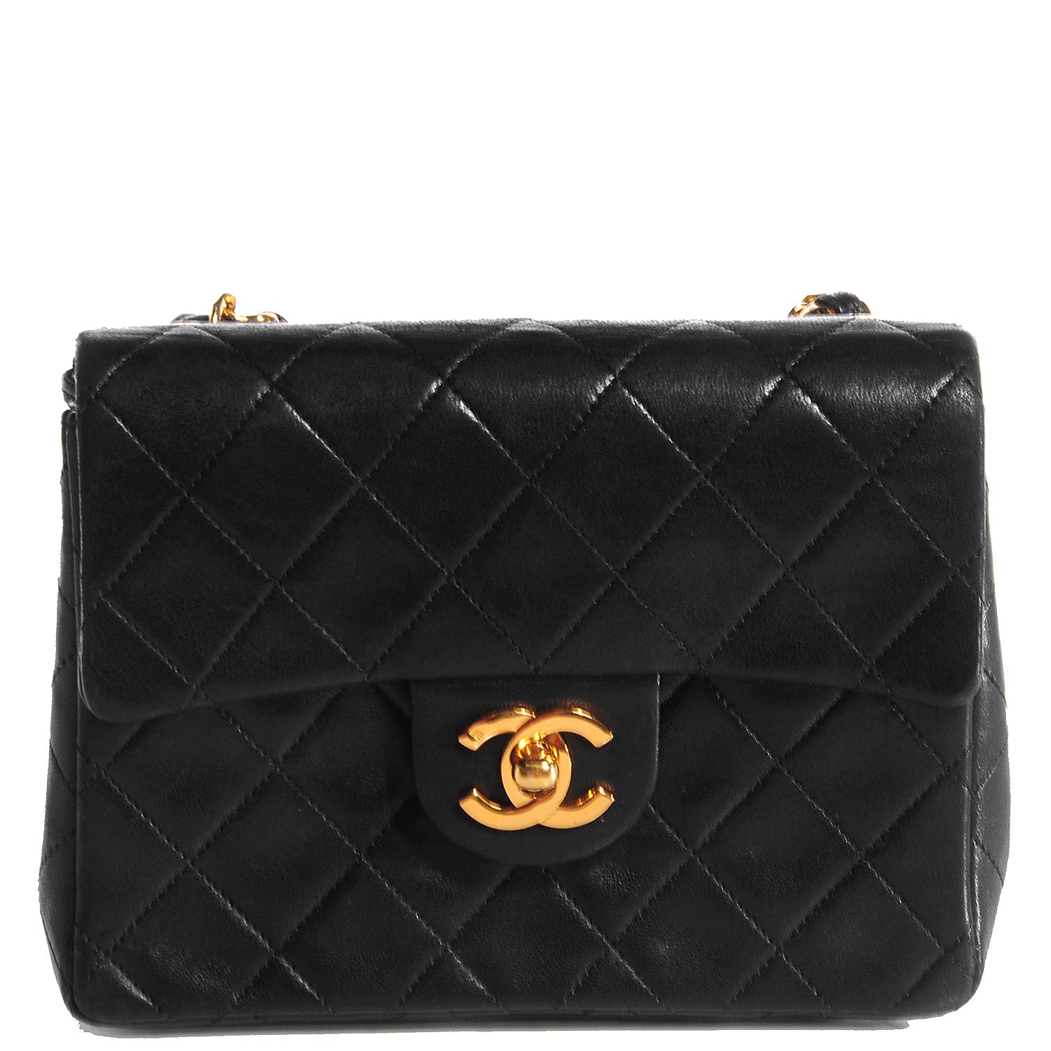Chanel Lambskin Quilted Mini Square Flap Black 1 of 8
