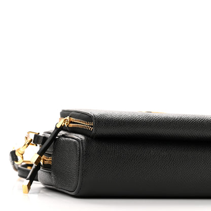 Christian Dior Grained Calfskin Caro Double Pouch Black 8 of 9