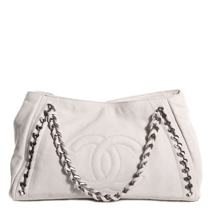 Chanel Leather East West Large Modern Chain Tote White 1 of 7