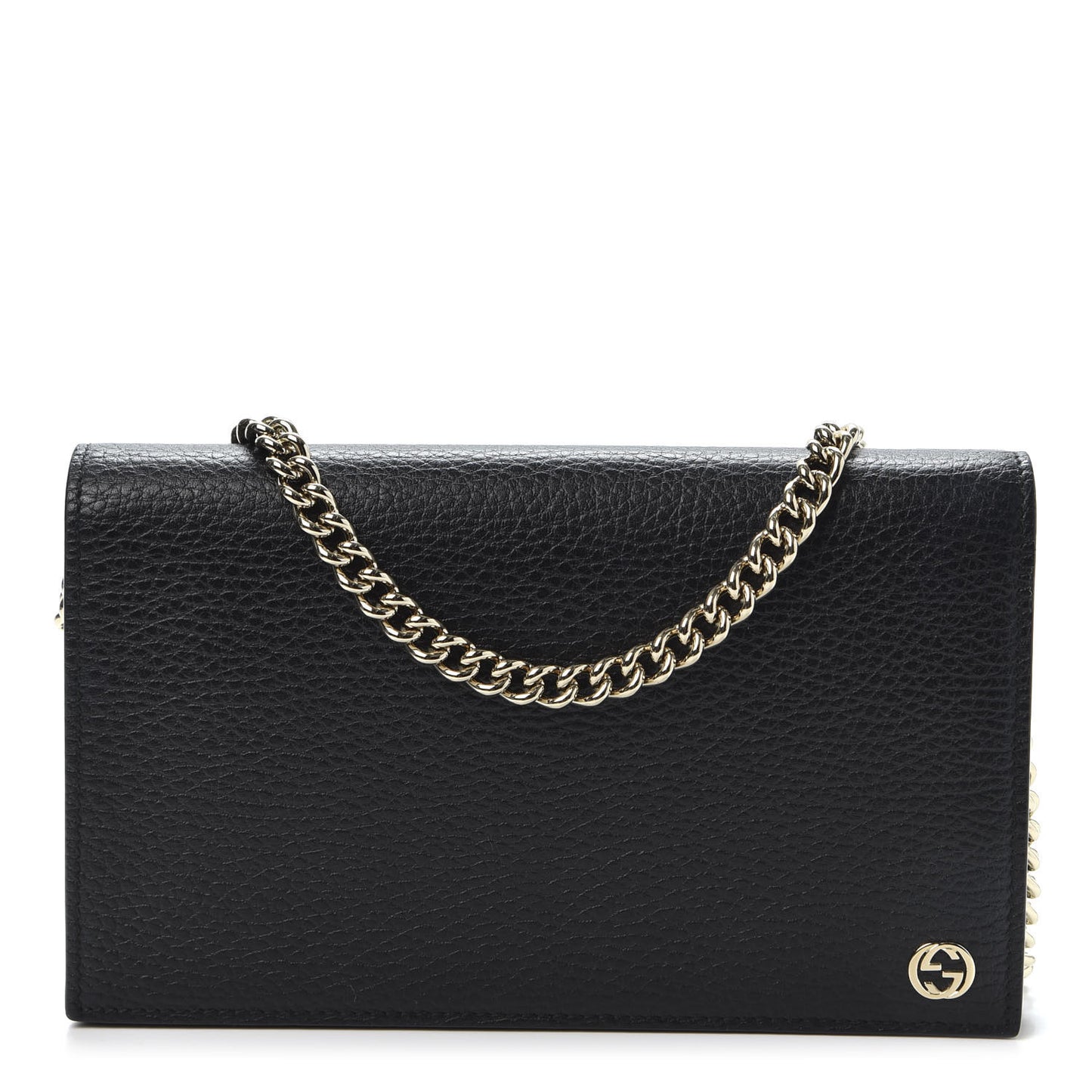 Dollar Calfskin Medium Betty Chain Wallet Black