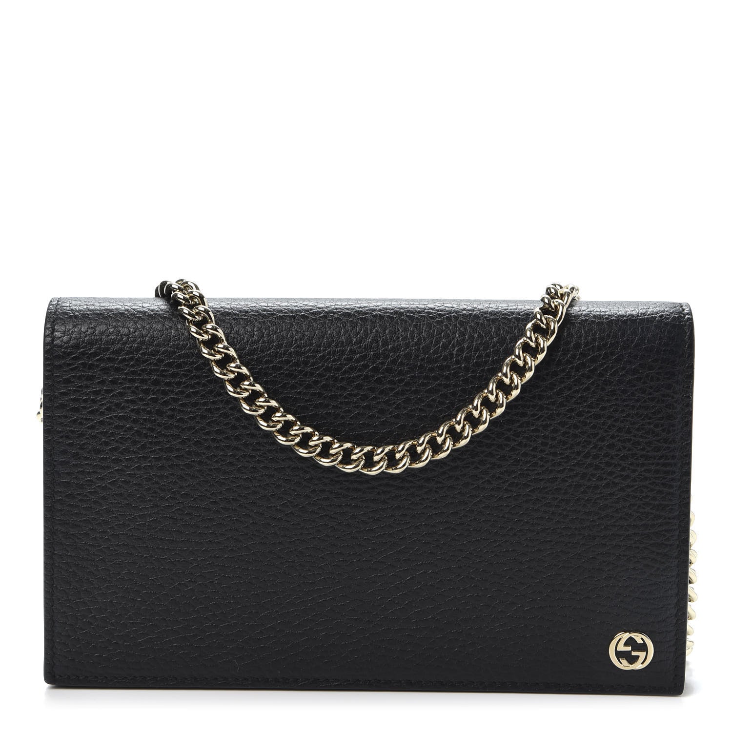 Gucci Dollar Calfskin Medium Betty Chain Wallet Black 1 of 10