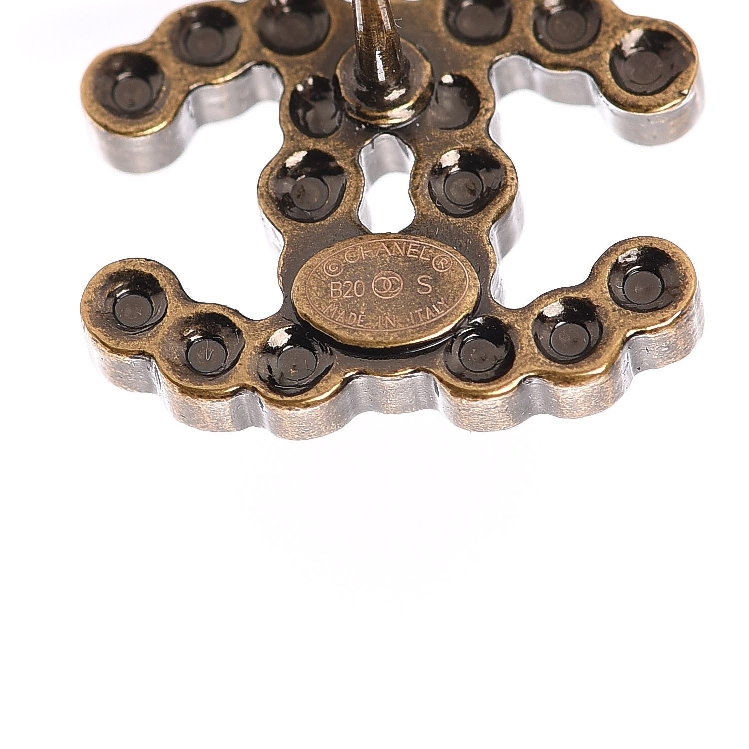 Chanel Crystal City Of Lights CC Earrings Gold 4 of 5