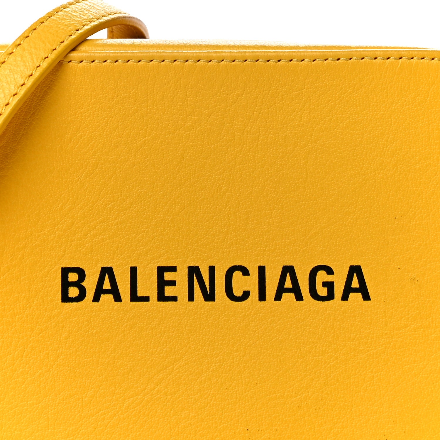 Balenciaga Calfskin Logo XS Everyday Camera Bag Yellow Black 8 of 11