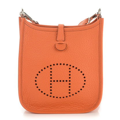 Hermes Taurillon Clemence Amazone Evelyne TPM Orange Rouge Pivoine 1 of 7