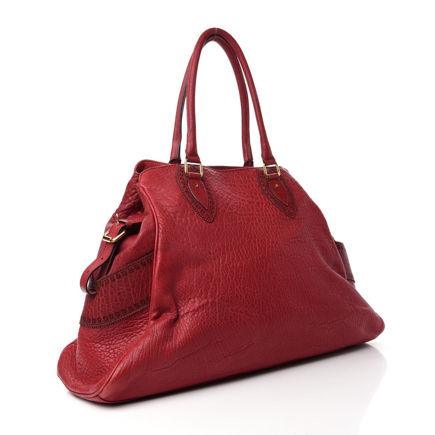 Crinkled Lambskin Large Bag De Jour Tote Red