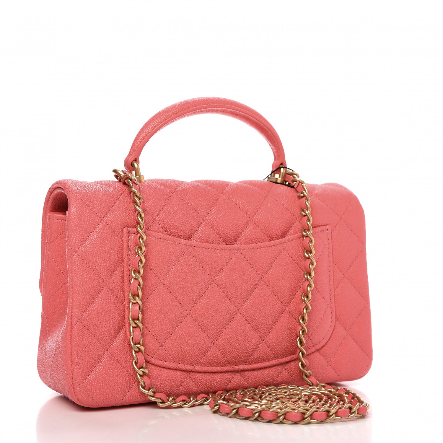 Chanel Caviar Quilted Mini Top Handle Rectangular Flap Pink 3 of 12