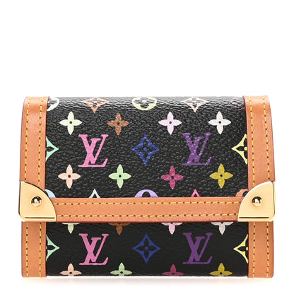 Louis Vuitton Monogram Multicolor Porte-Monnaie Plat Coin Purse Black 1 of 8