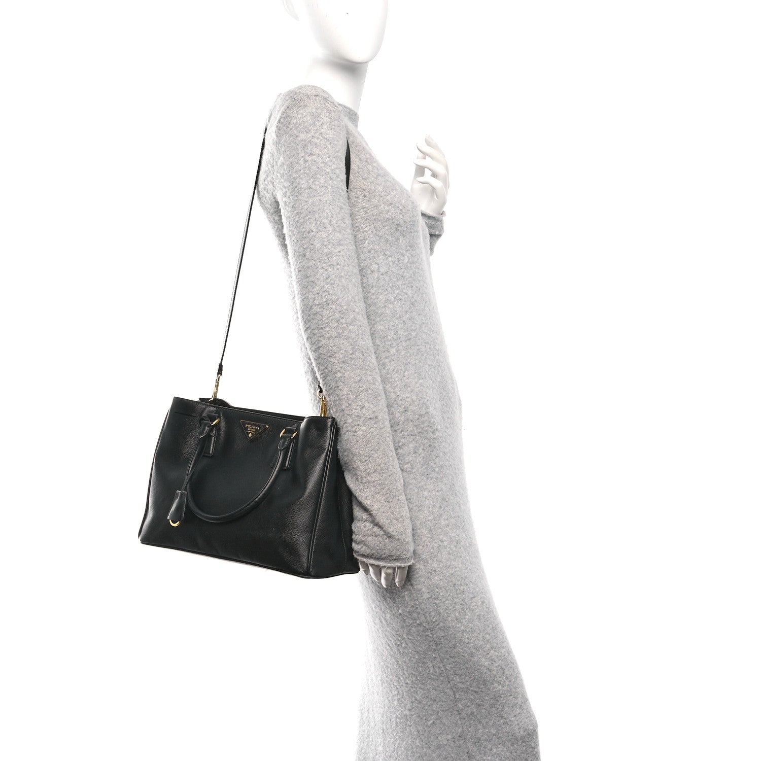 Prada Saffiano Lux Medium Tote Black 2 of 11