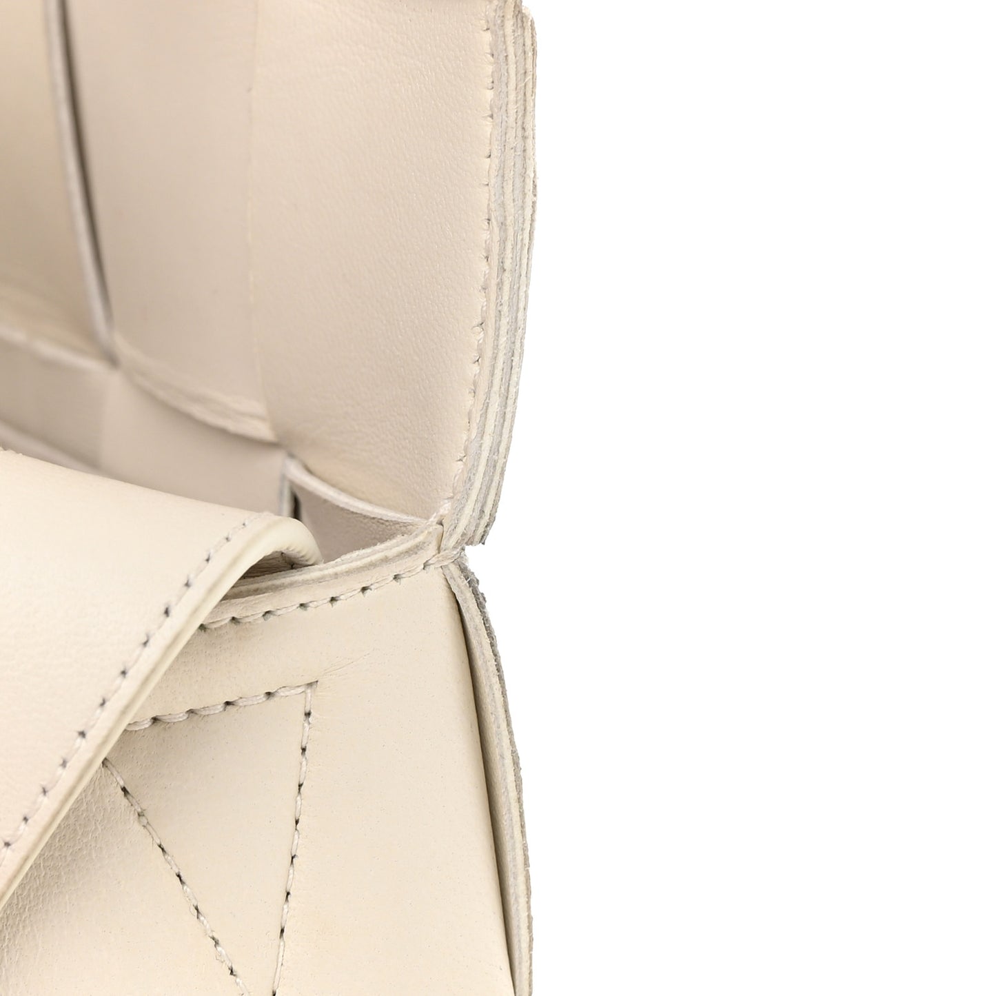 Lambskin Maxi Intrecciato Cassette Crossbody Bag White